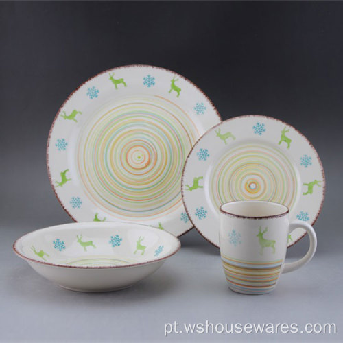 Popular Ceramic Christmas Design Painted Dinnerware